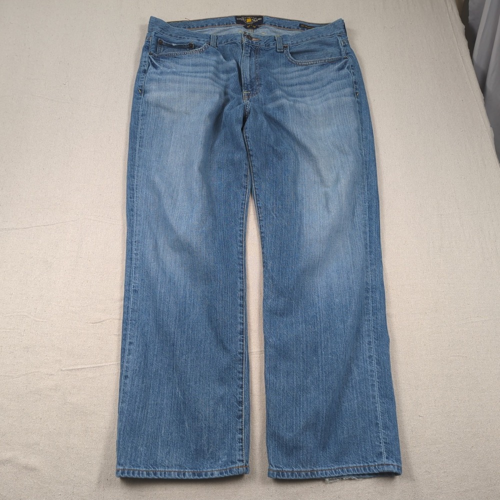Lucky Brand Jeans Mens 38x30‎ Blue 361 Vintage Straight Casual Preppy Distressed